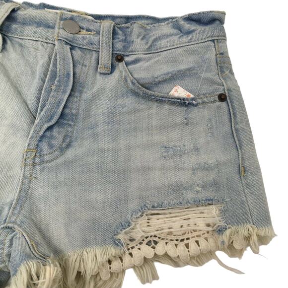 free people | daisy lace frayed shorts - Picture 9 of 16